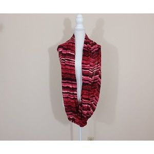 Calvin Klein Infinity Scarf Red Black White Ombre Women US One Size Oversized